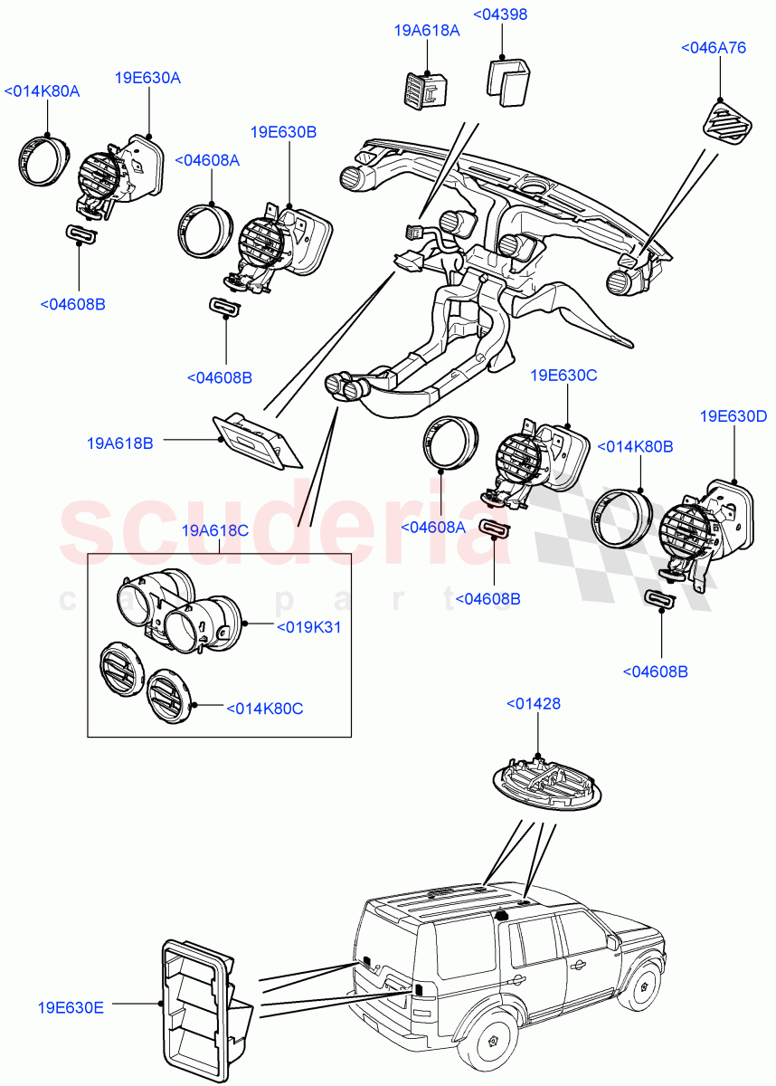 Air Vents, Louvres And Ducts (External Components) ((V) FROMAA000001) of Land Rover Land Rover Discovery 4 (2010-2016) [3.0 Diesel 24V DOHC TC]