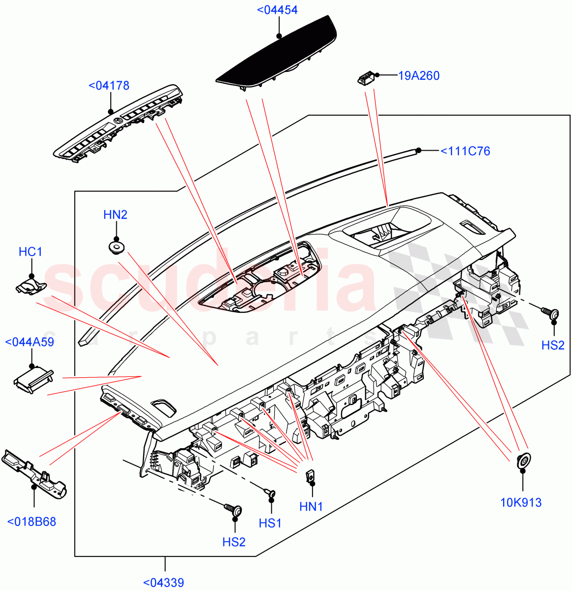 Instrument Panel(External, Upper)(Halewood (UK))((V)FROMLH000001) of Land Rover Land Rover Discovery Sport (2015+) [2.0 Turbo Diesel AJ21D4]