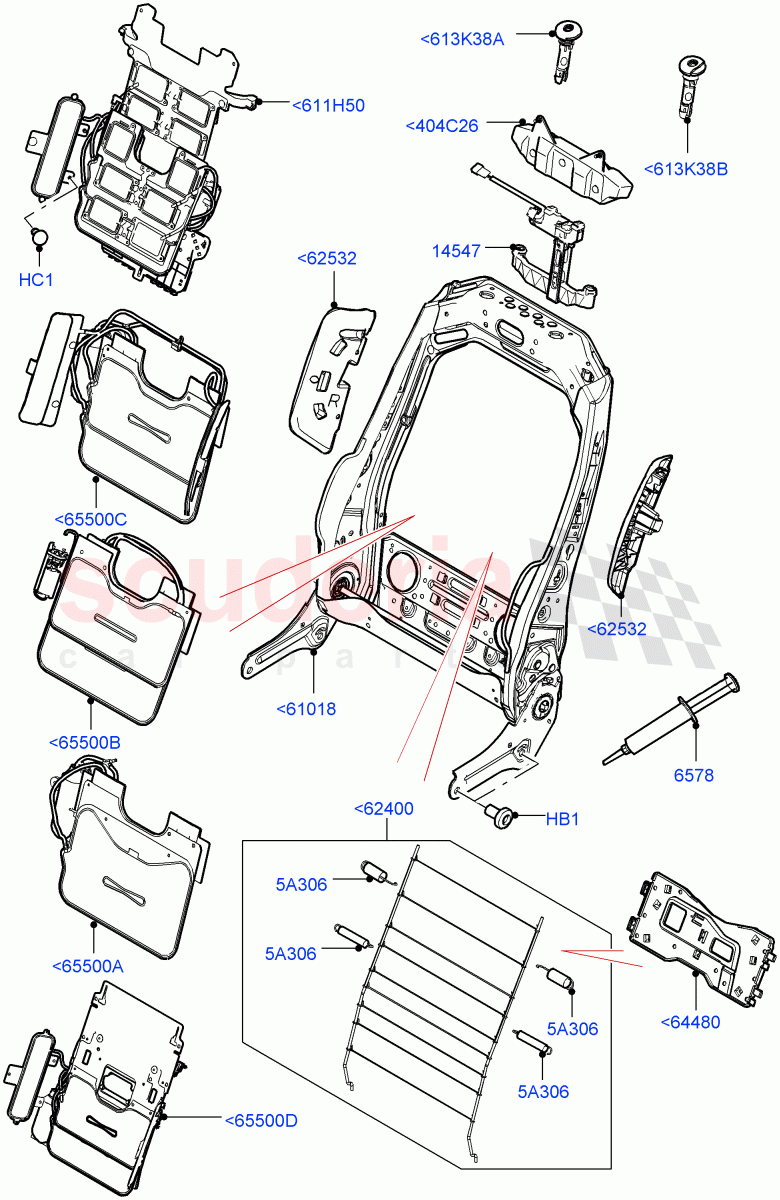 Front Seat Back((V)TOHA999999) of Land Rover Land Rover Range Rover (2012-2021) [3.0 DOHC GDI SC V6 Petrol]