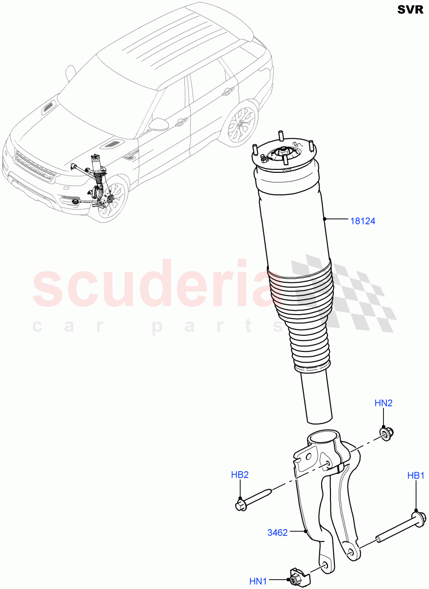 Front Suspension Struts And Springs(SVR Version,SVR)((V)FROMFA000001) of Land Rover Land Rover Range Rover Sport (2014+) [3.0 I6 Turbo Diesel AJ20D6]