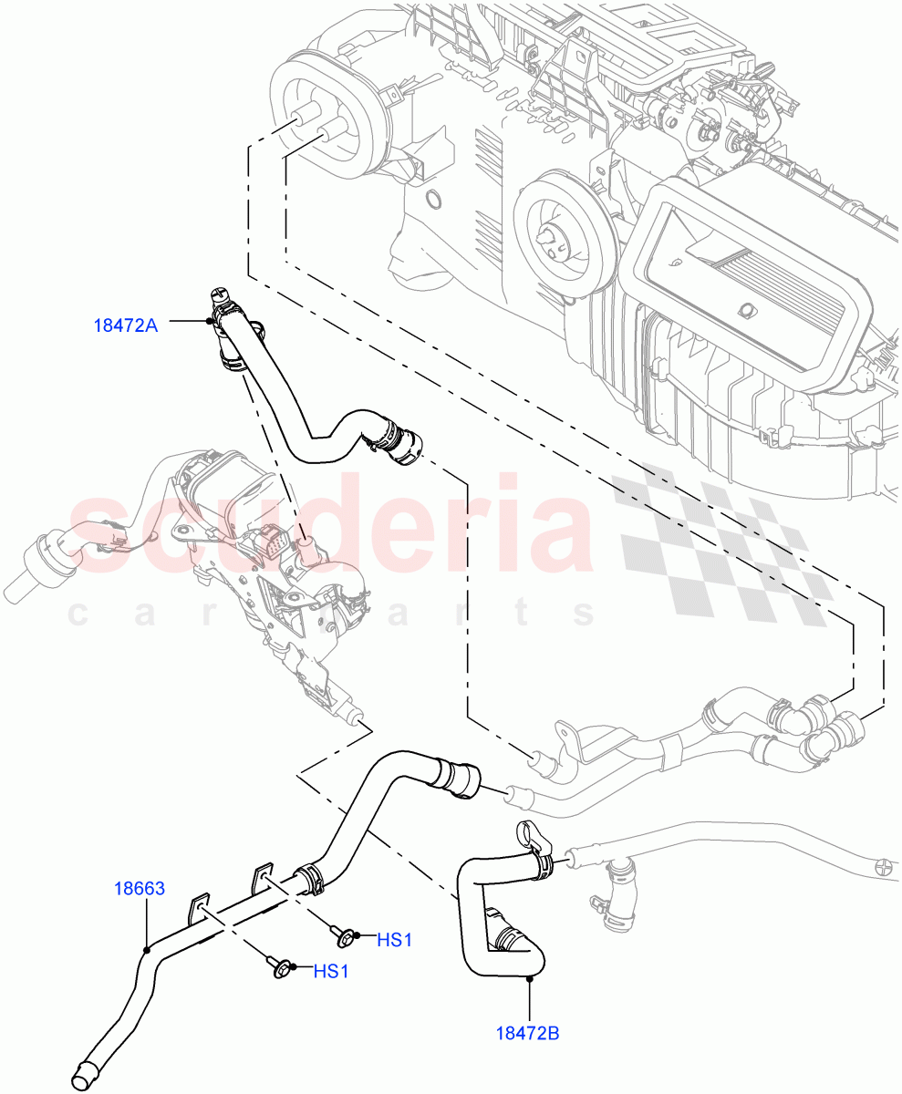 Heater Hoses (Front) (3.0 V6 Diesel, With Fuel Fired Heater) ((V) FROMJA000001, (V) TOJA999999) of Land Rover Land Rover Range Rover (2012-2021) [5.0 OHC SGDI SC V8 Petrol]
