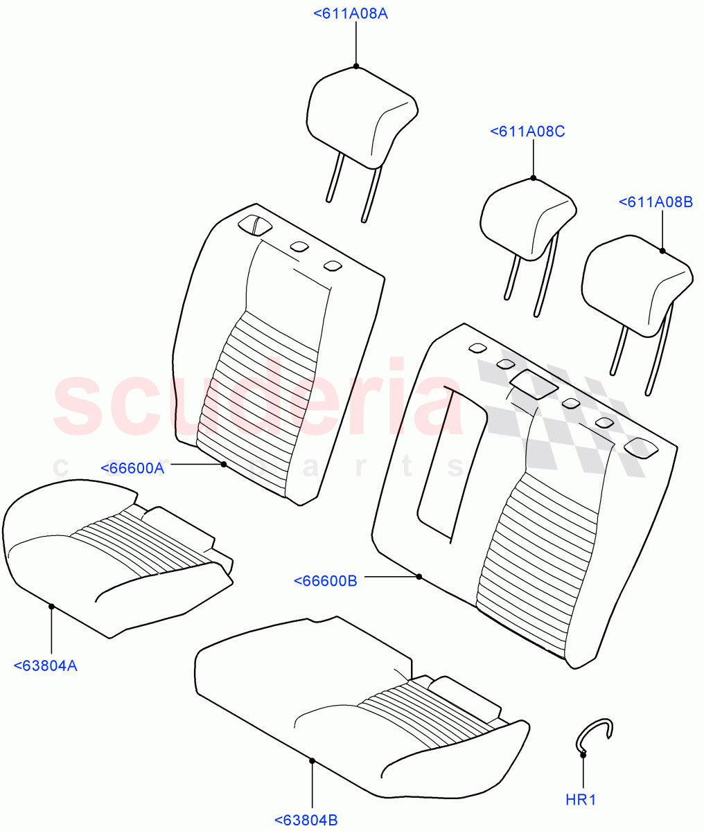 Rear Seat Covers(Miko/PVC,Halewood (UK),With 60/40 Split - Folding Rr Seat)((V)FROMLH000001) of Land Rover Land Rover Discovery Sport (2015+) [2.2 Single Turbo Diesel]