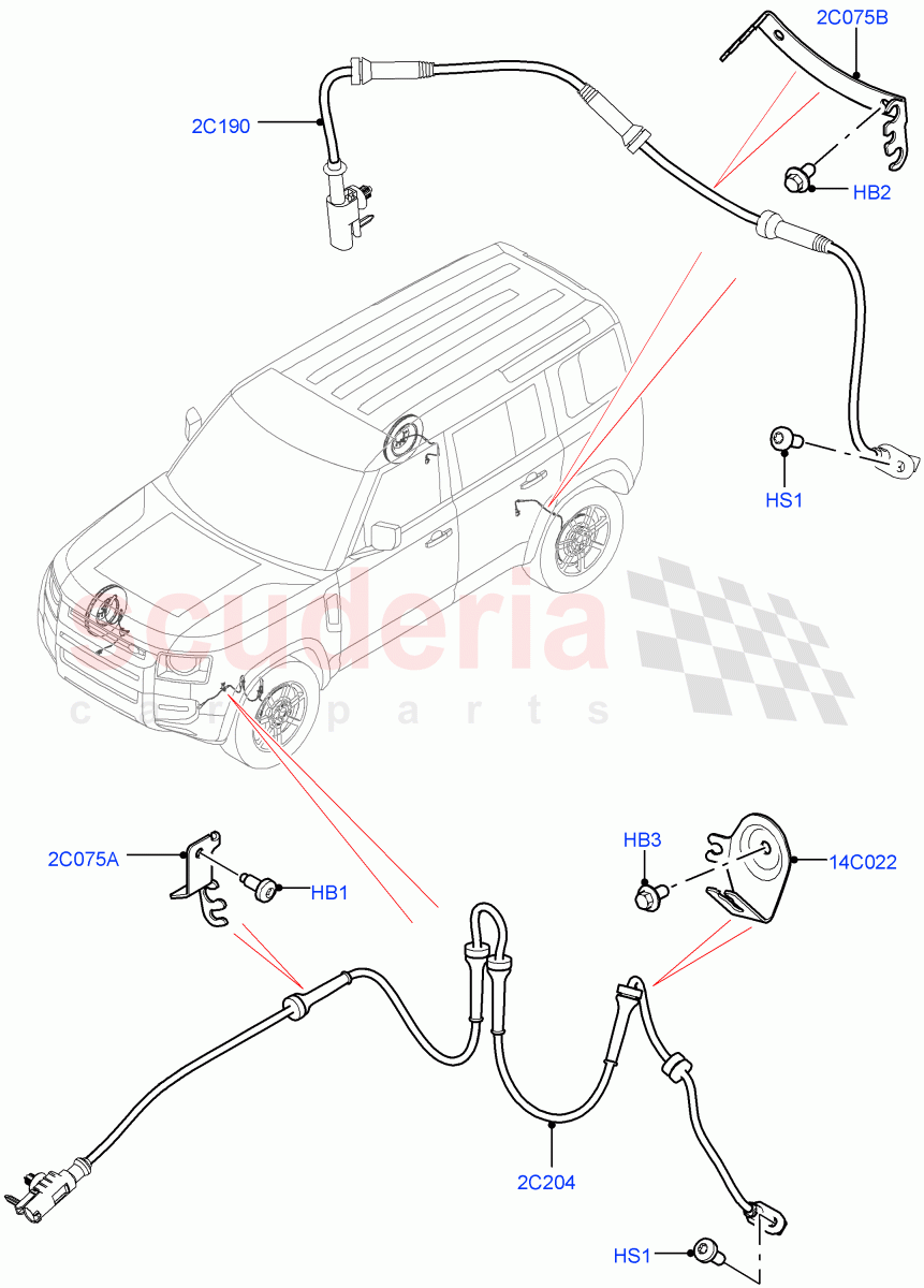 ABS Sensors (ABS/Speed Sensor) of Land Rover Land Rover Defender (2020+) [5.0 OHC SGDI SC V8 Petrol]