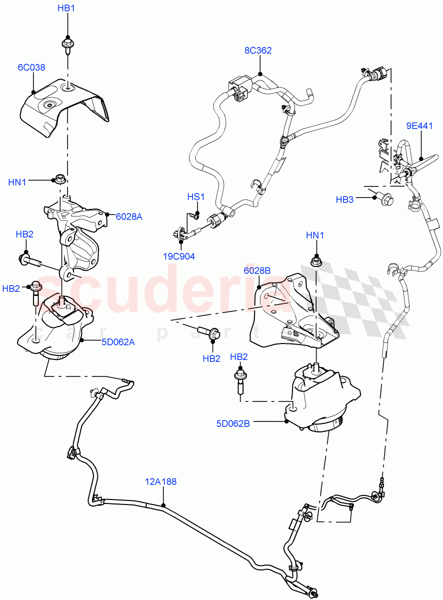 Engine Mounting(2.0L AJ21D4 Diesel Mid)((V)FROMMA000001) of Land Rover Land Rover Range Rover Velar (2017+) [3.0 I6 Turbo Petrol AJ20P6]