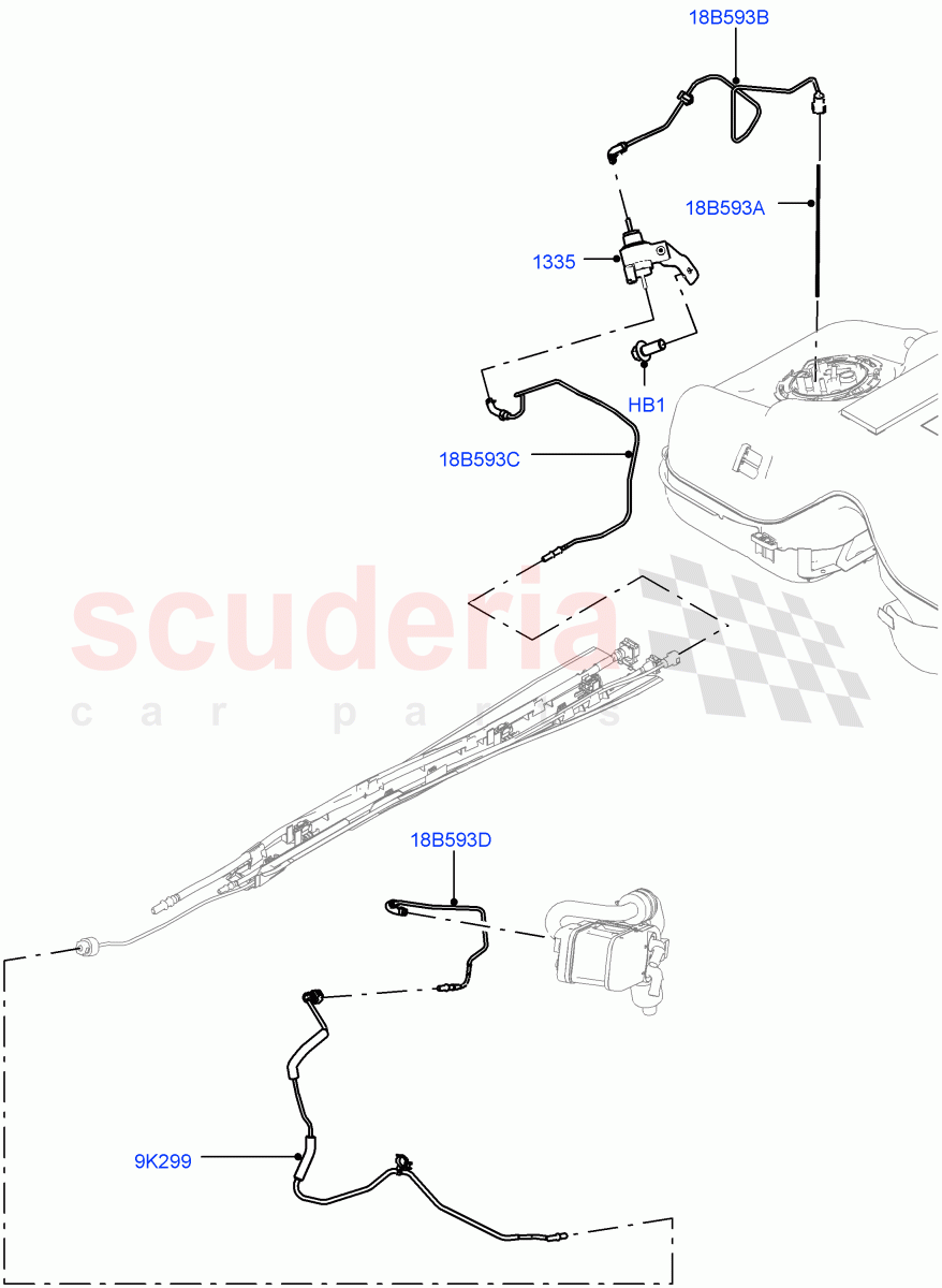 Auxiliary Fuel Fired Pre-Heater(Heater Fuel Supply)(Halewood (UK),Fuel Heater W/Pk Heat With Remote,Fuel Fired Heater With Park Heat,With Fuel Fired Heater,Fuel Heater W/Pk Heat Less Remote) of Land Rover Land Rover Discovery Sport (2015+) [1.5 I3 Turbo Petrol AJ20P3]