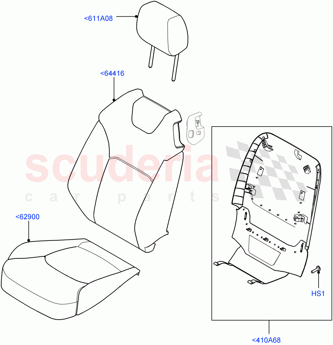 Front Seat Covers(2 Door Convertible,Taurus Leather Perforated,Halewood (UK))((V)FROMGH000001) of Land Rover Land Rover Range Rover Evoque (2012-2018) [2.0 Turbo Petrol AJ200P]