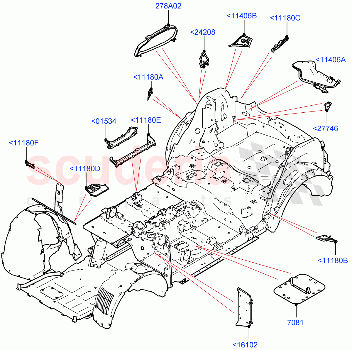 Insulators - Body(Itatiaia (Brazil)) of Land Rover Land Rover Range Rover Evoque (2019+) [2.0 Turbo Diesel AJ21D4]