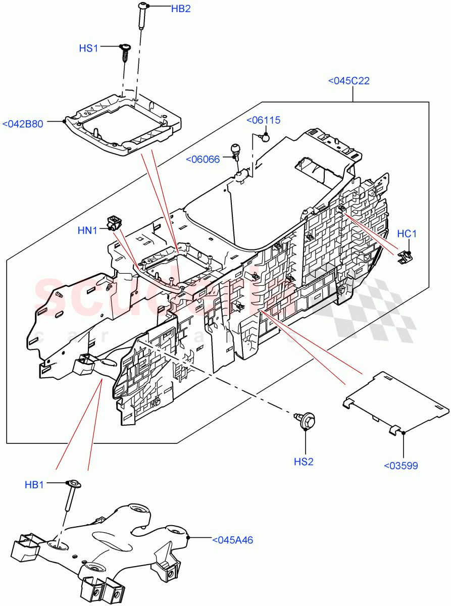 Console - Floor (Internal Components) (Changsu (China)) ((V) FROMKG446856) of Land Rover Land Rover Discovery Sport (2015+) [2.0 Turbo Diesel AJ21D4]