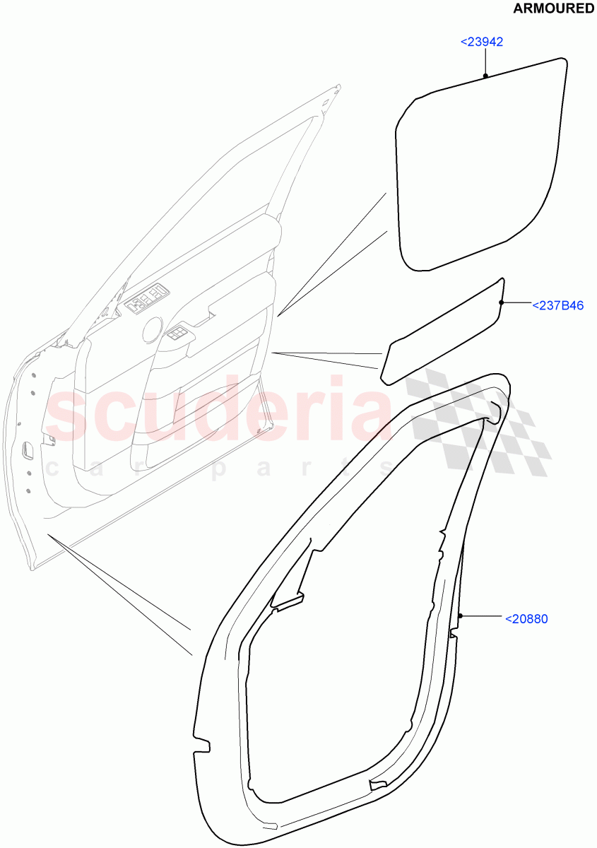 Front Door Trim Installation(Armoured)((V)FROMEA000001) of Land Rover Land Rover Range Rover (2012-2021) [3.0 DOHC GDI SC V6 Petrol]