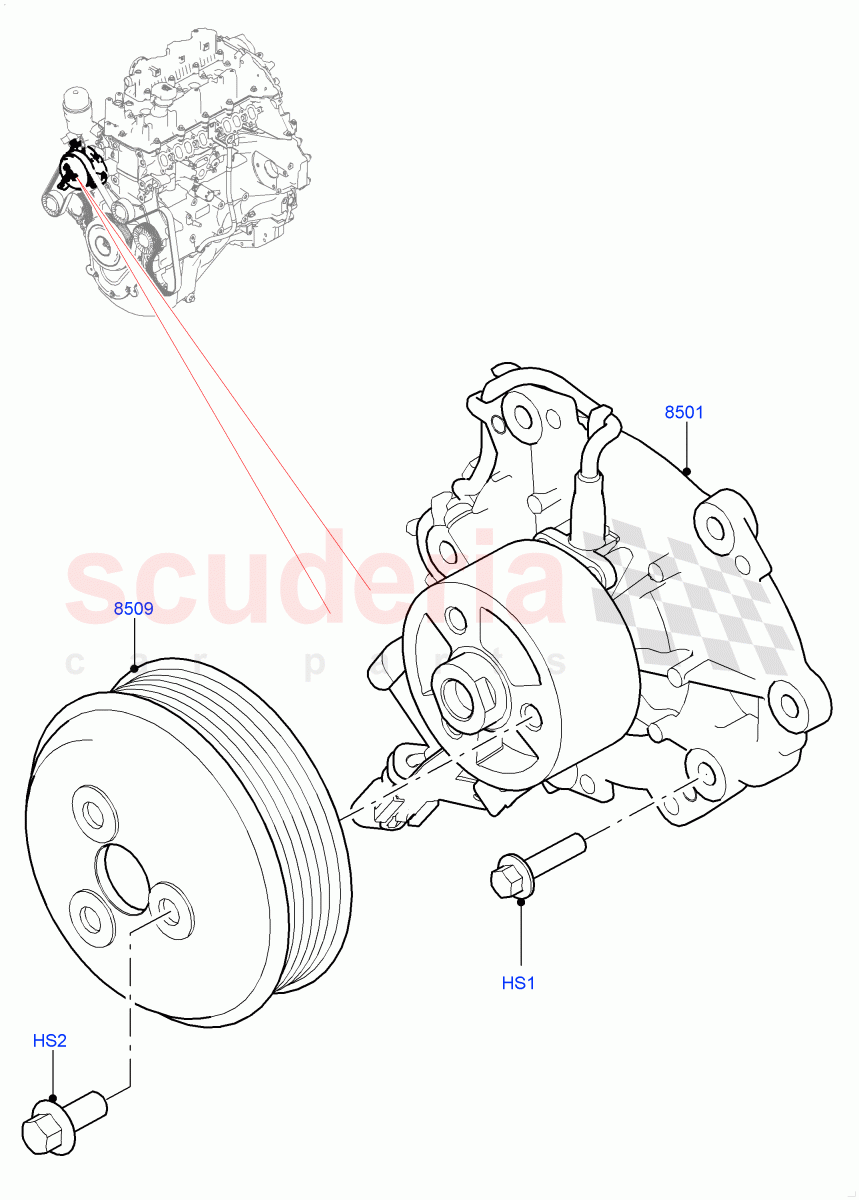 Water Pump (Nitra Plant Build) (2.0L I4 DSL HIGH DOHC AJ200) ((V) FROMK2000001) of Land Rover Land Rover Defender (2020+) [2.0 Turbo Diesel]