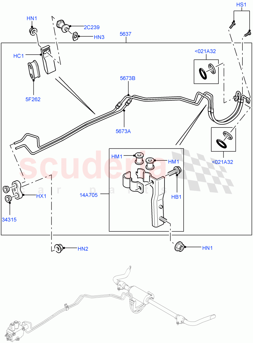 Active Anti-Roll Bar System (ARC Pipes, Rear) (With Roll Stability Control) ((V) TO9A999999) of Land Rover Land Rover Range Rover Sport (2005-2009) [3.6 V8 32V DOHC EFI Diesel]
