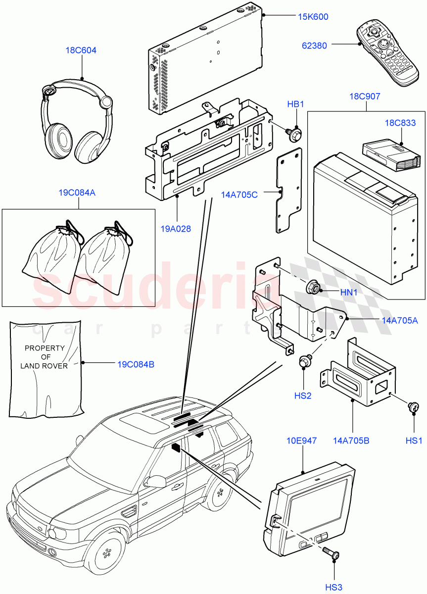 Family Entertainment System(Rear)((V)TO9A999999) of Land Rover Land Rover Range Rover Sport (2005-2009) [3.6 V8 32V DOHC EFI Diesel]