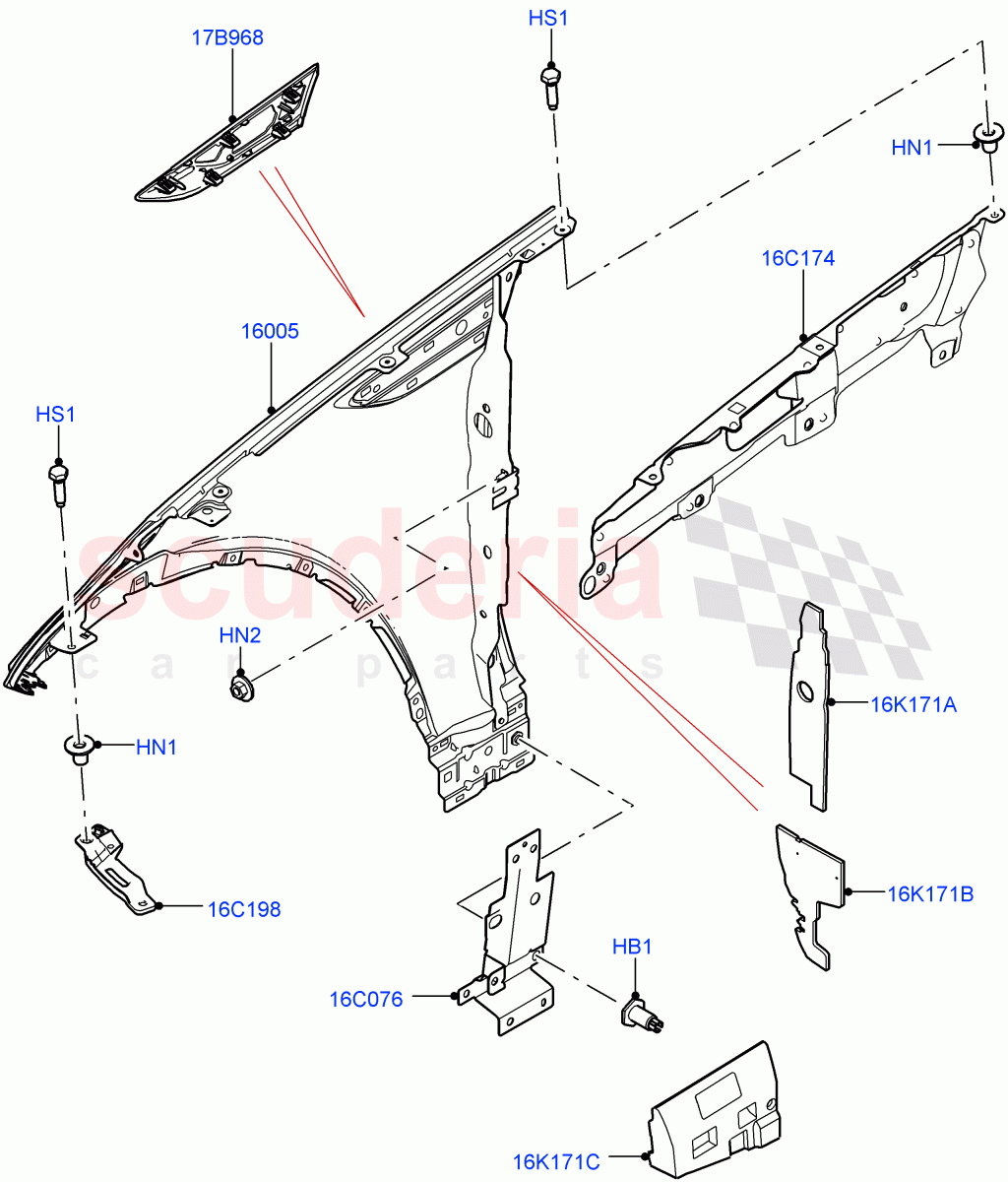 Dash Panel And Front Fenders(Nitra Plant Build)((V)FROMK2000001) of Land Rover Land Rover Discovery 5 (2017+) [3.0 I6 Turbo Diesel AJ20D6]