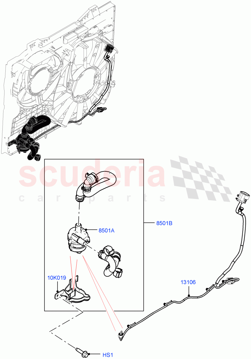 Water Pump (Solihull Plant Build, Auxiliary Unit) (2.0L I4 High DOHC AJ200 Petrol) ((V) FROMJA000001) of Land Rover Land Rover Range Rover Sport (2014+) [2.0 Turbo Petrol AJ200P]
