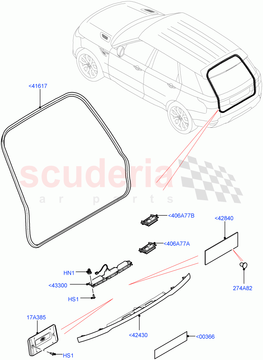 Luggage Compartment Door(Finisher And Seals) of Land Rover Land Rover Range Rover Sport (2014+) [2.0 Turbo Diesel]