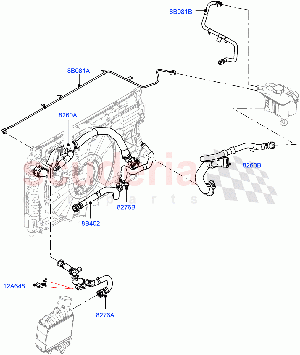 Cooling System Pipes And Hoses (2.0L AJ21D4 Diesel Mid, 6 Speed Manual Trans BG6, Halewood (UK)) ((V) FROMMH000001) of Land Rover Land Rover Discovery Sport (2015+) [2.0 Turbo Diesel AJ21D4]