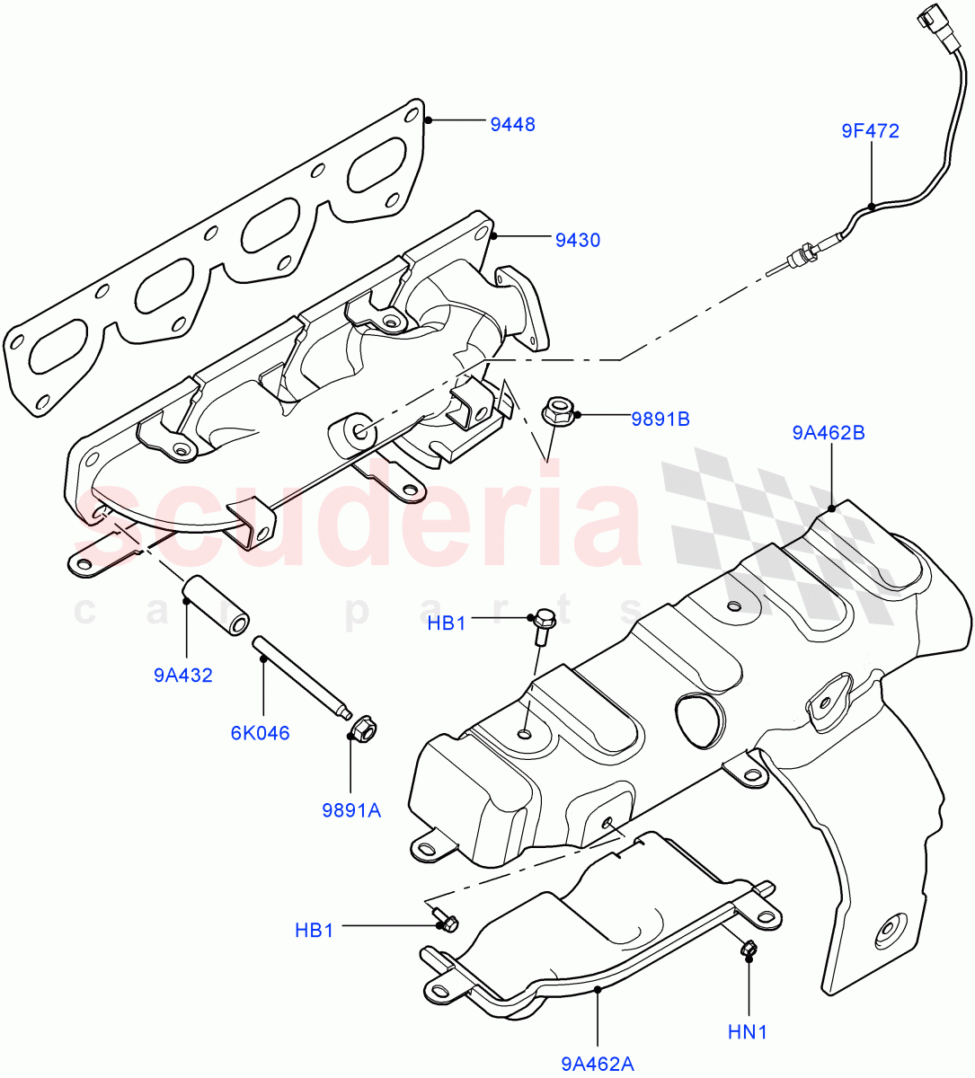 Exhaust Manifold(2.2L CR DI 16V Diesel)((V)FROMBH000001) of Land Rover Land Rover Discovery Sport (2015+) [2.2 Single Turbo Diesel]