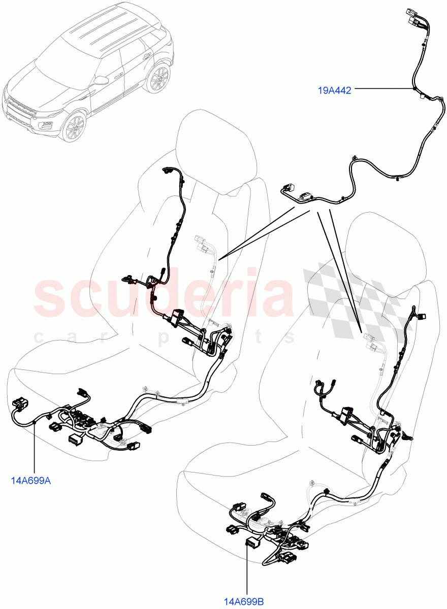 Wiring - Seats(5 Door,Itatiaia (Brazil))((V)FROMGT000001) of Land Rover Land Rover Range Rover Evoque (2012-2018) [2.2 Single Turbo Diesel]