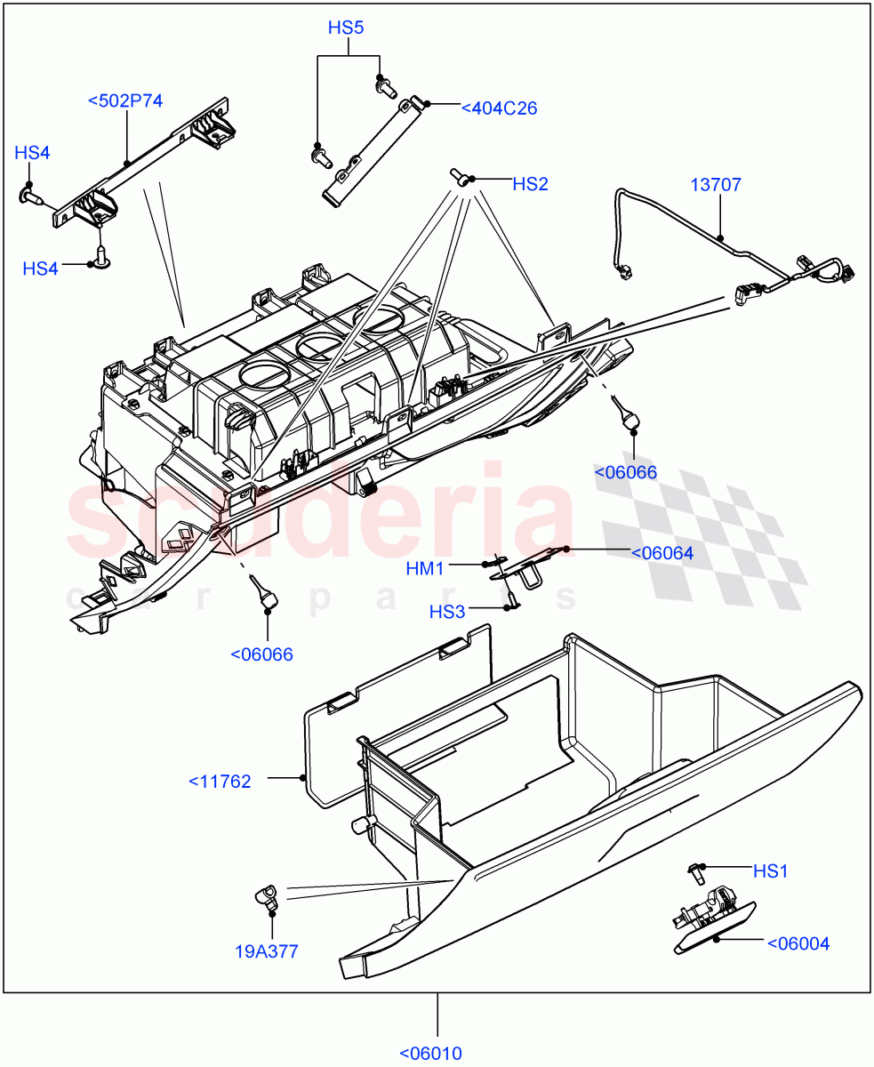 Glove Box(Changsu (China))((V)FROMEG000001) of Land Rover Land Rover Range Rover Evoque (2012-2018) [2.2 Single Turbo Diesel]