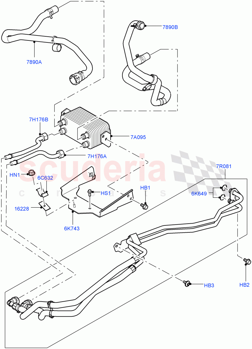 Transmission Cooling Systems (3.0 V6 D Gen2 Twin Turbo, 8 Speed Auto Trans ZF 8HP70 4WD, 3.0L DOHC GDI SC V6 PETROL) ((V) FROMEA000001) of Land Rover Land Rover Discovery 4 (2010-2016) [2.7 Diesel V6]
