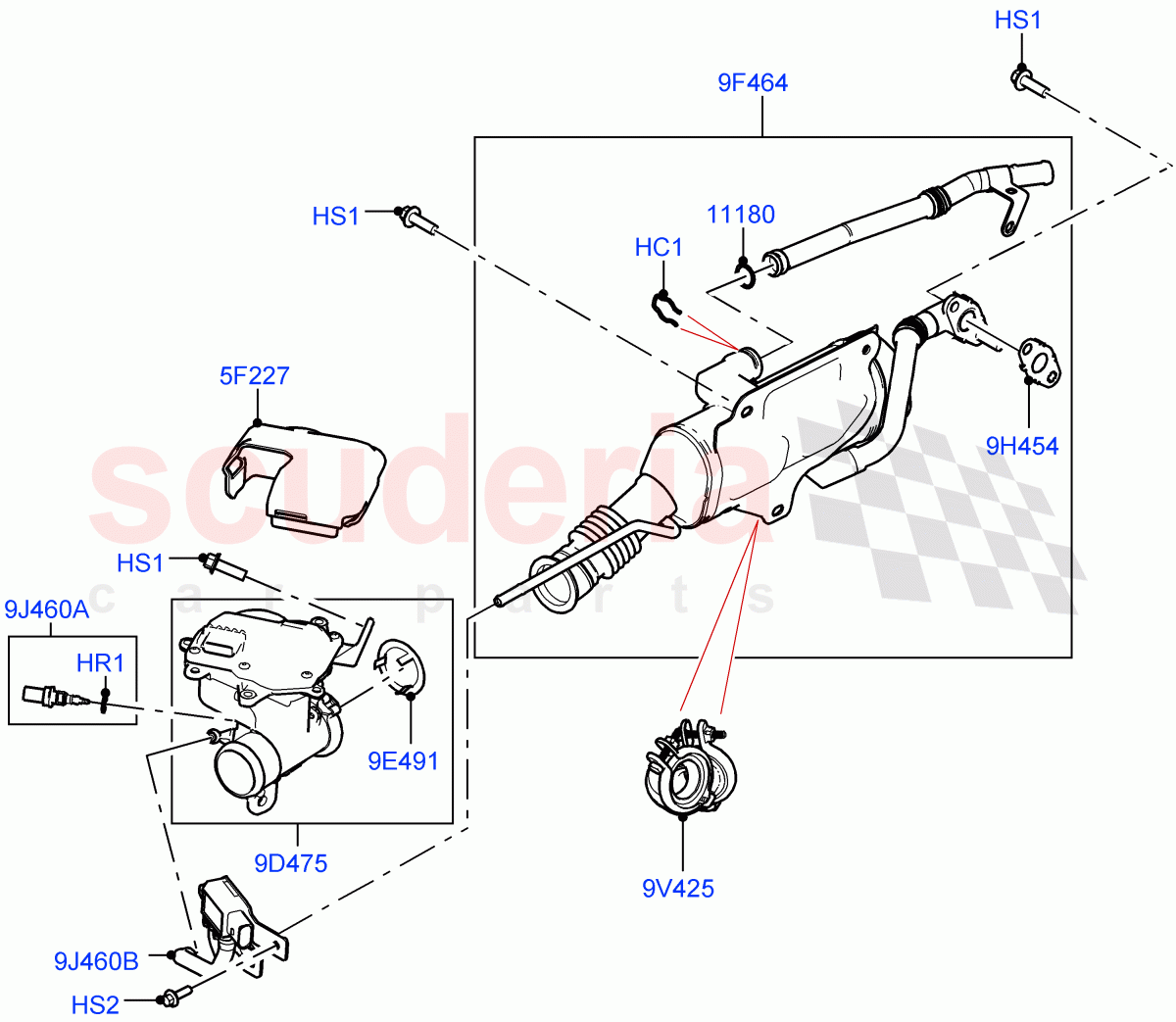 Exhaust Gas Recirculation(Nitra Plant Build, RH Side)(3.0L AJ20D6 Diesel High)((V)FROMM2000001) of Land Rover Land Rover Discovery 5 (2017+) [3.0 I6 Turbo Diesel AJ20D6]