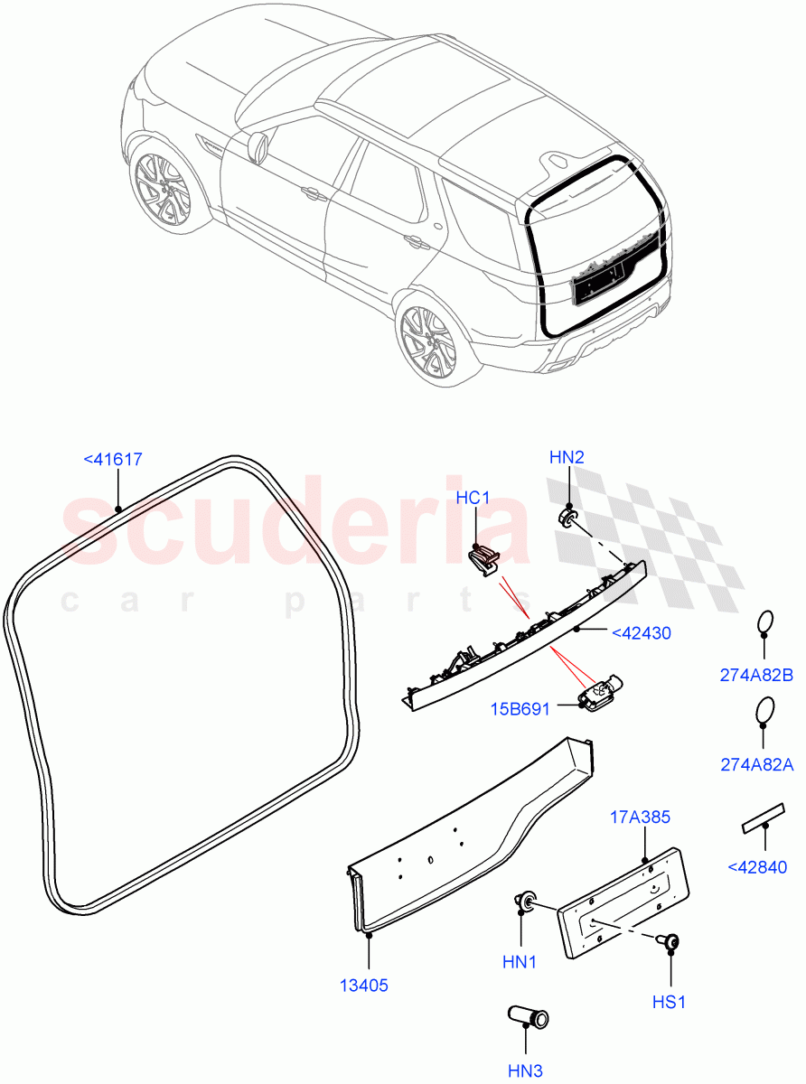 Luggage Compartment Door (Solihull Plant Build, Seal, Moulding) ((V) FROMHA000001) of Land Rover Land Rover Discovery 5 (2017+) [2.0 Turbo Diesel]
