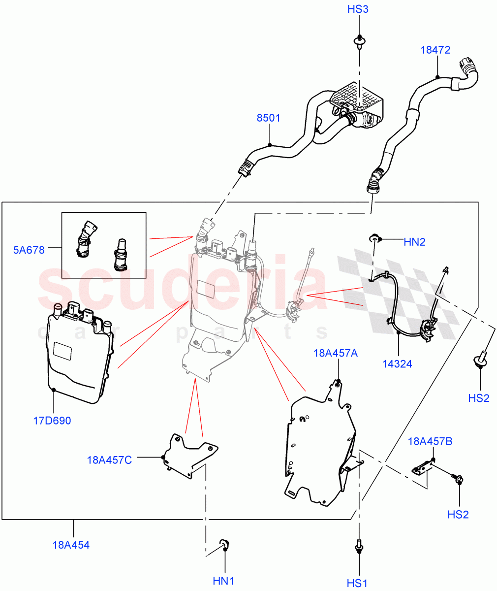 High Voltage Heater(1.5L AJ20P3 Petrol High PHEV,Halewood (UK),Pre-Condition w/oFuel Operated Heat)((V)FROMLH000001) of Land Rover Land Rover Discovery Sport (2015+) [2.0 Turbo Diesel AJ21D4]