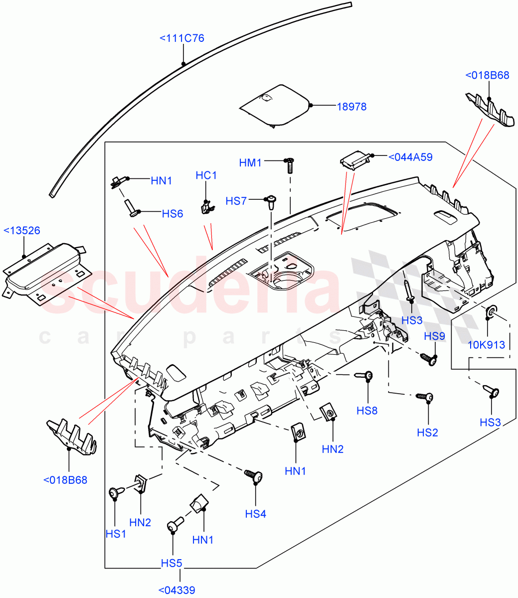 Instrument Panel (Upper, External) (Halewood (UK)) ((V) TOKH999999) of Land Rover Land Rover Discovery Sport (2015+) [2.0 Turbo Diesel]