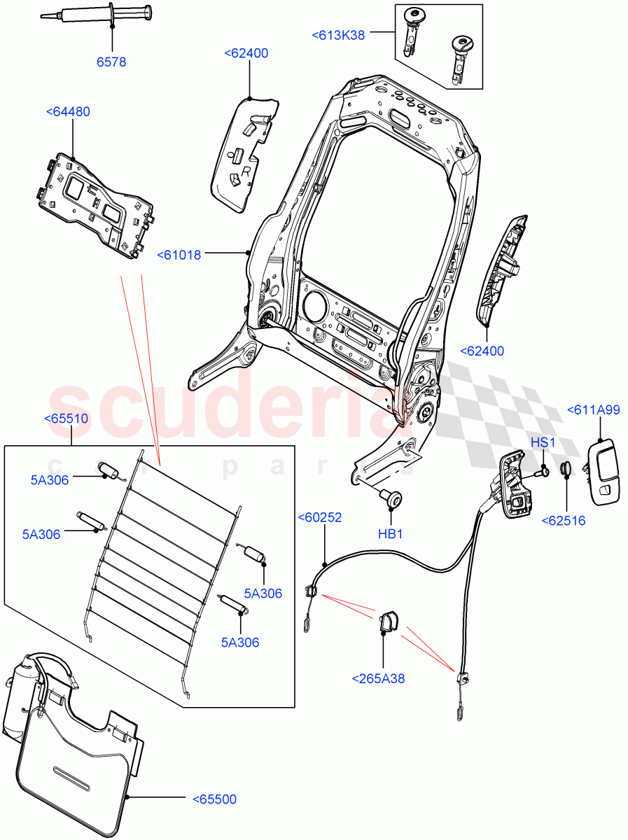 Front Seat Back(3 Door,Halewood (UK),Seat - Standard) of Land Rover Land Rover Range Rover Evoque (2012-2018) [2.0 Turbo Petrol GTDI]