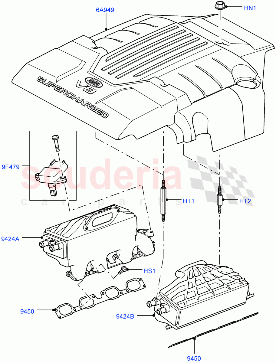 Inlet Manifold(AJ Petrol 4.2 V8 Supercharged) of Land Rover Land Rover Range Rover Sport (2005-2009) [4.2 Petrol V8 Supercharged]