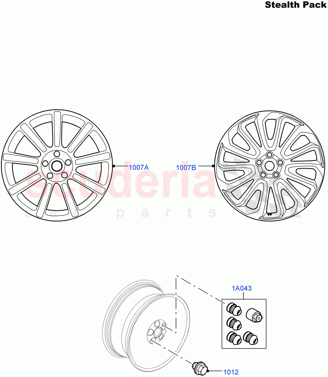 Wheels(Stealth Pack)(With Black Gloss Grille)((V)FROMEA000001,(V)TOHA999999) of Land Rover Land Rover Range Rover (2012-2021) [3.0 Diesel 24V DOHC TC]