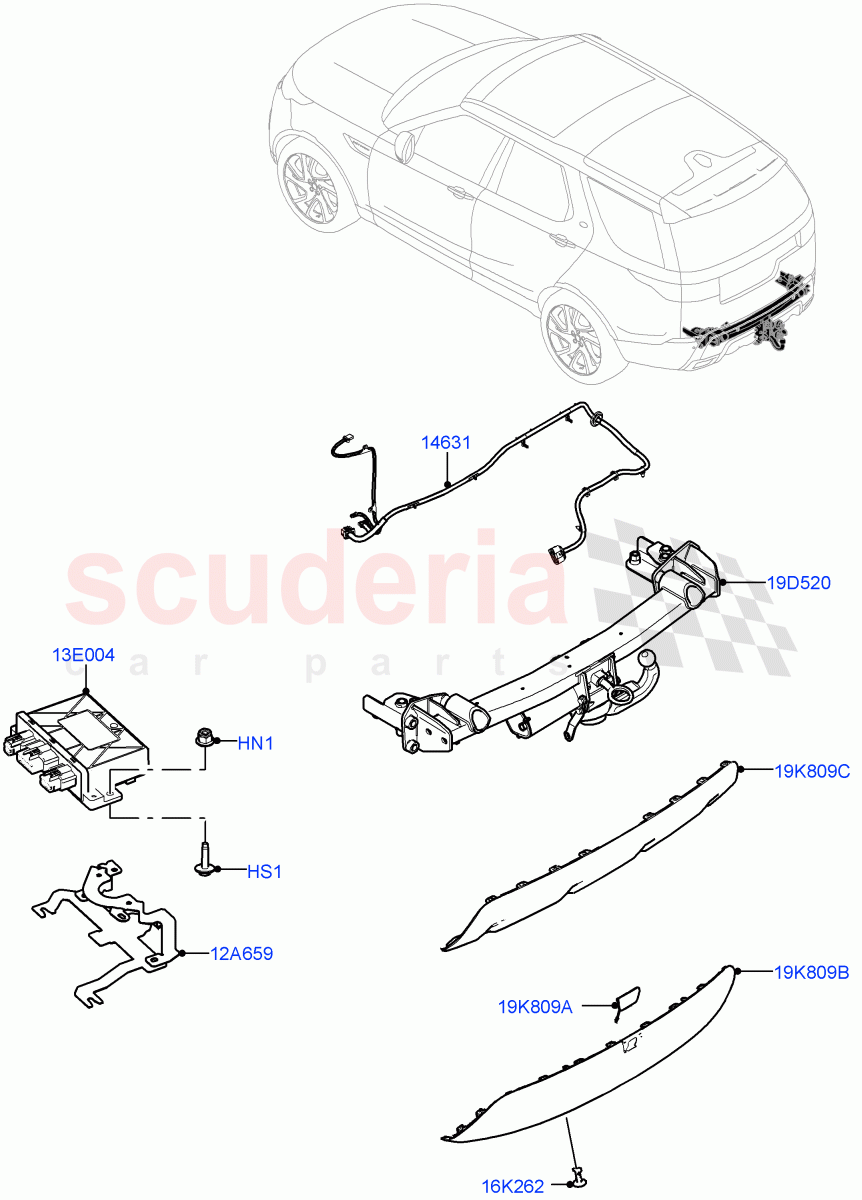 Towing Equipment(Solihull Plant Build, Nitra Plant Build, Detachable Tow Bar)((-)"CDN/USA") of Land Rover Land Rover Discovery 5 (2017+) [2.0 Turbo Petrol AJ200P]