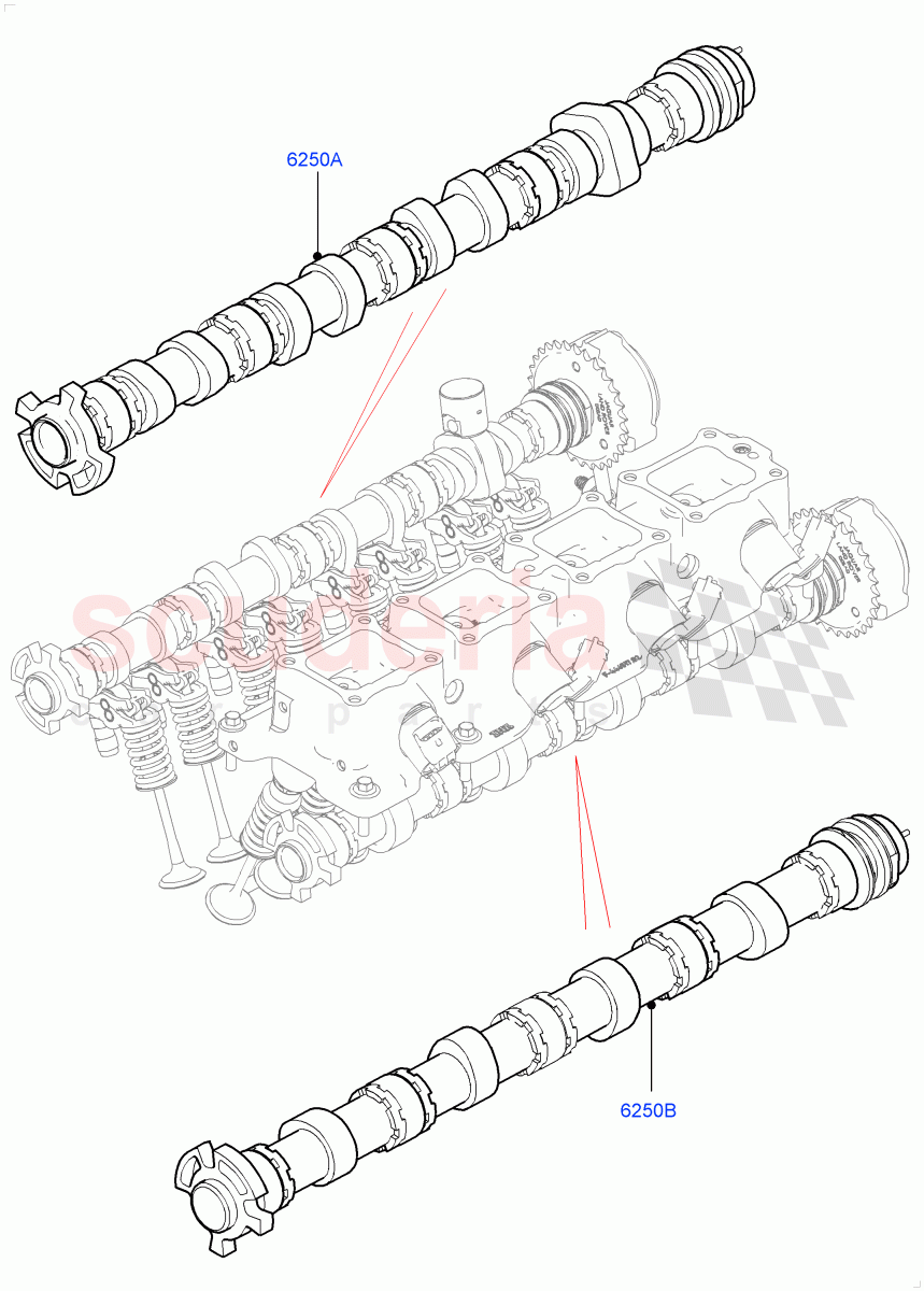 Camshaft(Nitra Plant Build)(2.0L I4 High DOHC AJ200 Petrol,2.0L AJ200P Hi PHEV)((V)FROMK2000001) of Land Rover Land Rover Discovery 5 (2017+) [2.0 Turbo Petrol AJ200P]