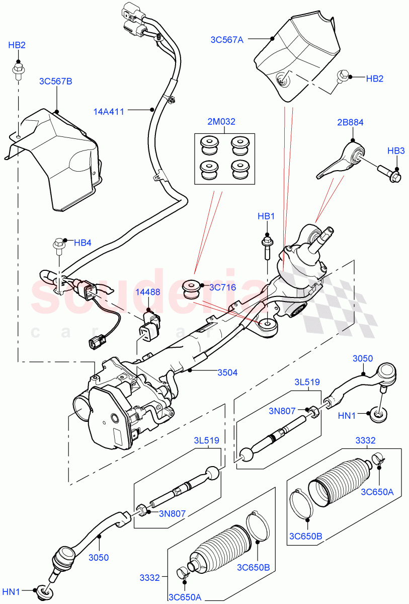 Steering Gear((V)TOLA999999) of Land Rover Land Rover Range Rover Velar (2017+) [2.0 Turbo Petrol AJ200P]