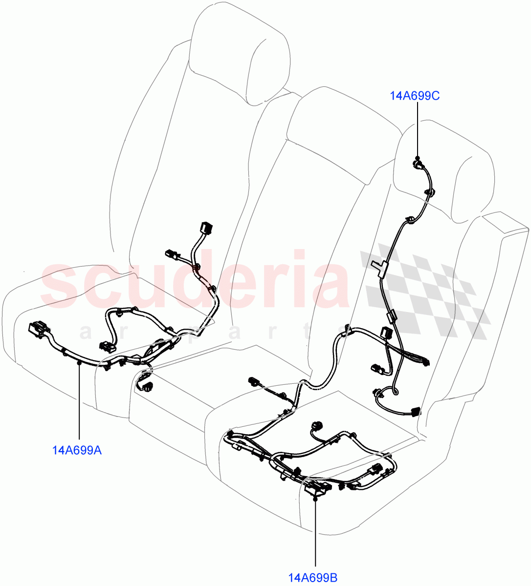 Wiring - Seats(Rear Seats) of Land Rover Land Rover Defender (2020+) [2.0 Turbo Petrol AJ200P]