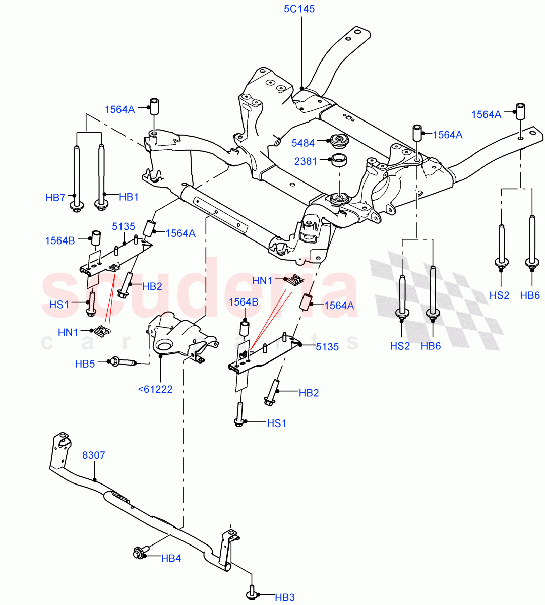 Front Cross Member & Stabilizer Bar(Crossmember)((V)TOHA999999) of Land Rover Land Rover Range Rover (2012-2021) [3.0 DOHC GDI SC V6 Petrol]