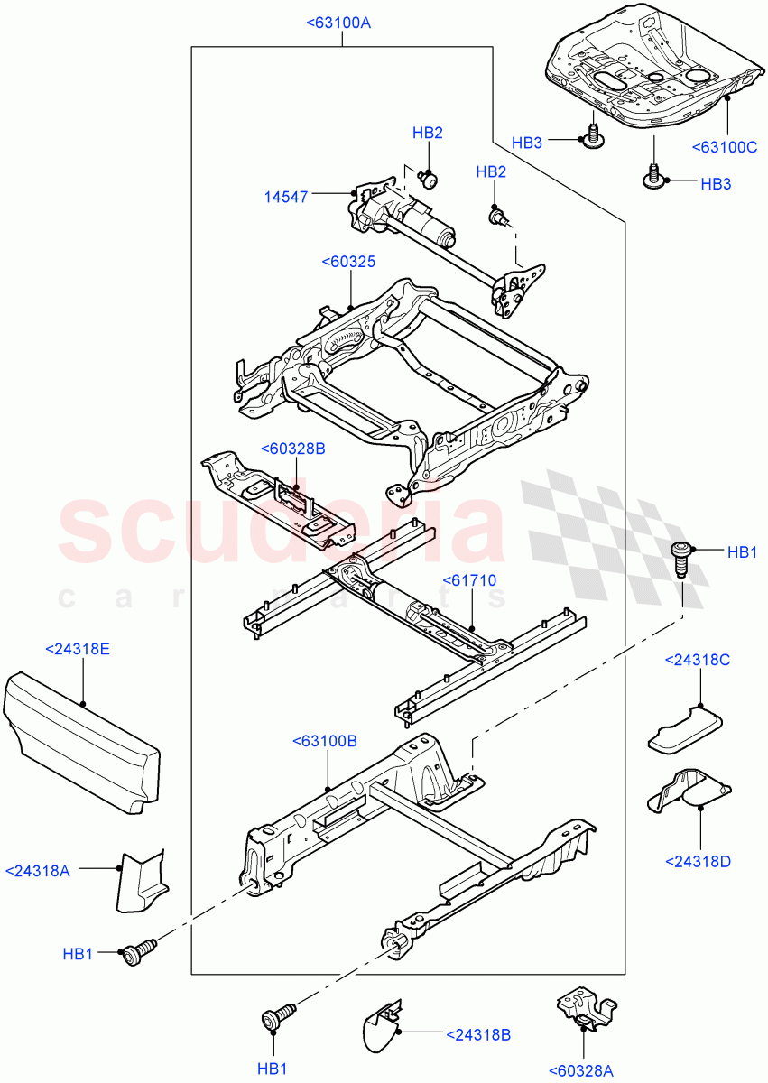 Front Seat Base (Electric Front Seat Adj Drv Memory) ((V) TO9A999999) of Land Rover Land Rover Range Rover Sport (2005-2009) [2.7 Diesel V6]