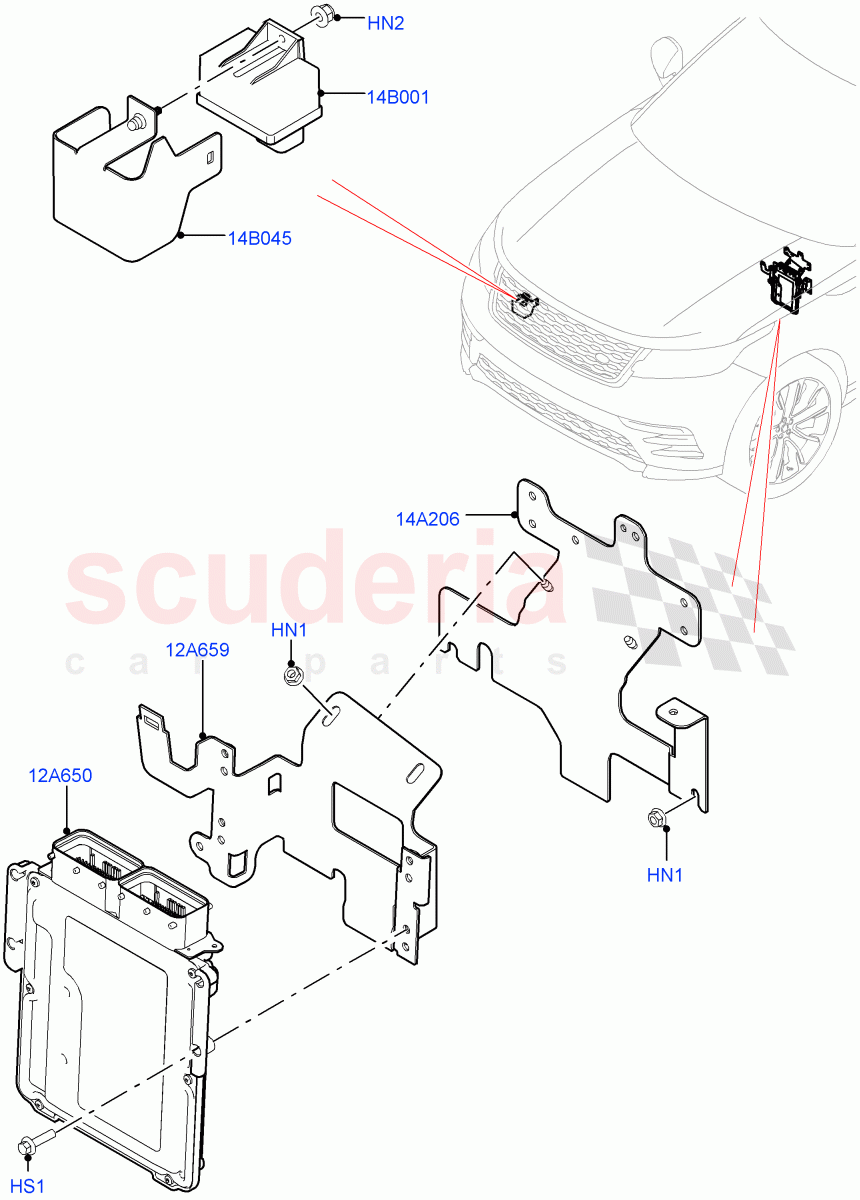 Engine Modules And Sensors(3.0 V6 Diesel,RHD) of Land Rover Land Rover Range Rover Velar (2017+) [3.0 Diesel 24V DOHC TC]