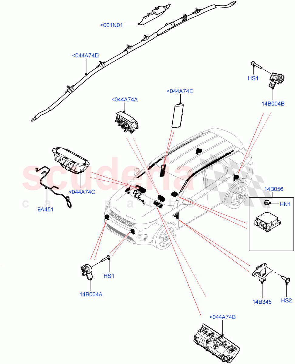 Airbag System(Itatiaia (Brazil))((V)FROMGT000001) of Land Rover Land Rover Discovery Sport (2015+) [2.2 Single Turbo Diesel]