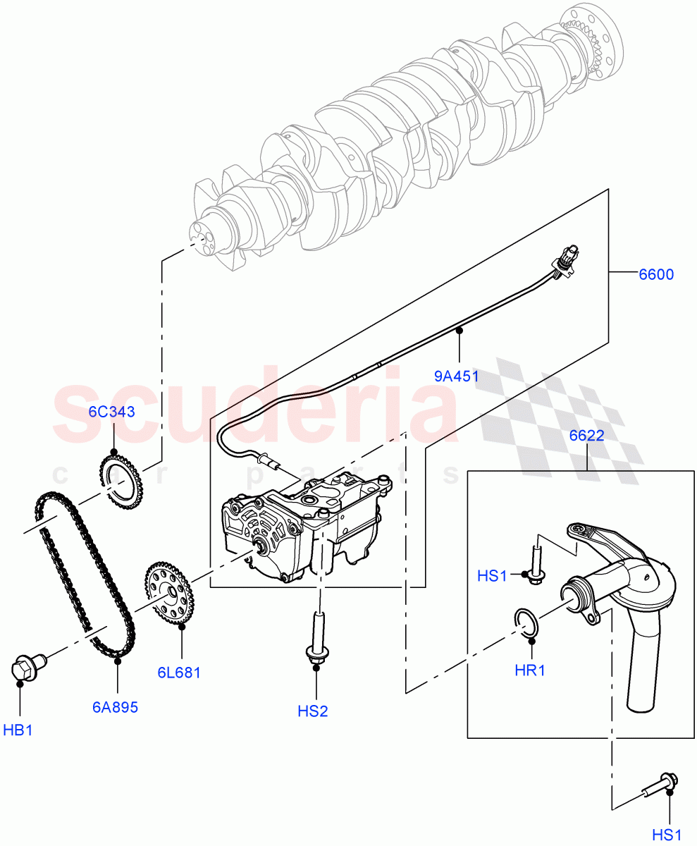 Oil Pump(3.0L AJ20P6 Petrol High,3.0L AJ20P6 Petrol PHEV) of Land Rover Land Rover Range Rover (2022+) [3.0 I6 Turbo Petrol AJ20P6]