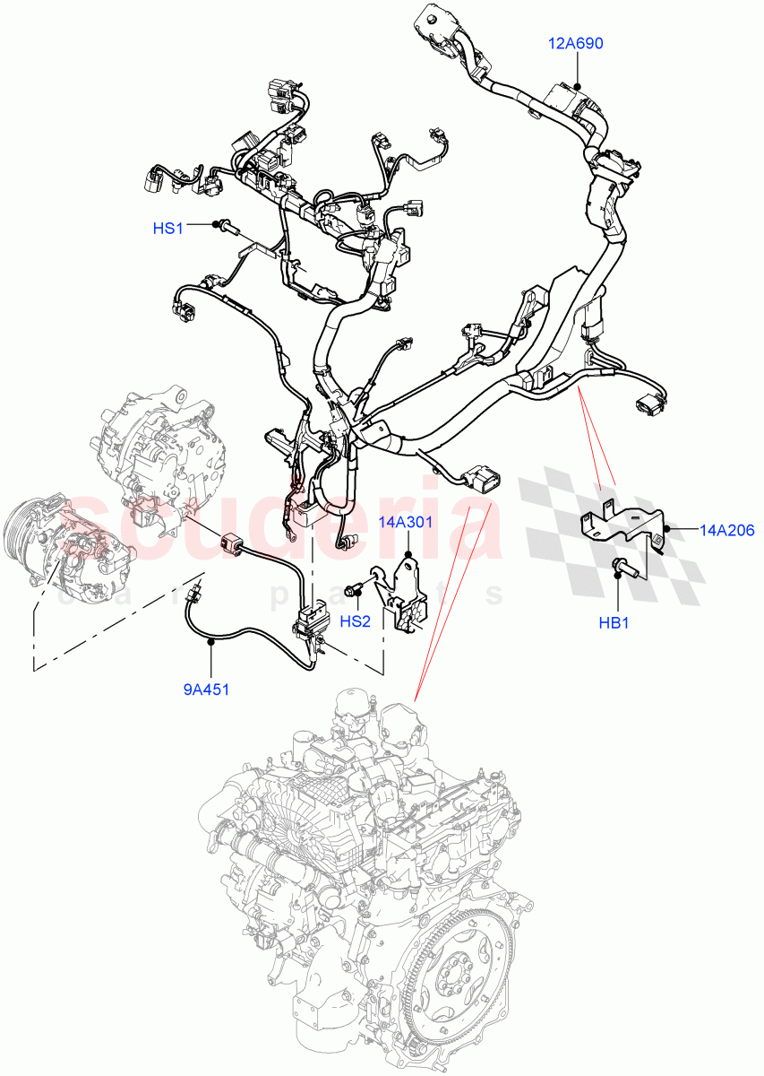 Electrical Wiring - Engine And Dash(Engine)(1.5L AJ20P3 Petrol High,Halewood (UK))((V)FROMMH000001) of Land Rover Land Rover Discovery Sport (2015+) [2.2 Single Turbo Diesel]