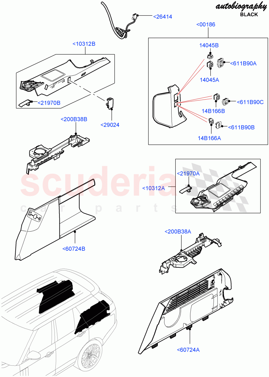 Side Trim(Autobiography Black / SV Autobiography, Luggage Compartment)(With 2 Rear Small Individual Seats)((V)FROMJA000001) of Land Rover Land Rover Range Rover (2012-2021) [2.0 Turbo Petrol GTDI]