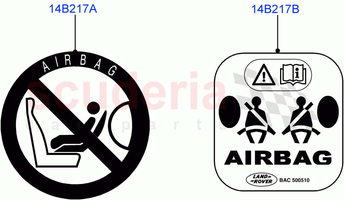 Labels (Air Bag) (Itatiaia (Brazil)) ((V) FROMGT000001) of Land Rover Land Rover Discovery Sport (2015+) [2.0 Turbo Petrol AJ200P]