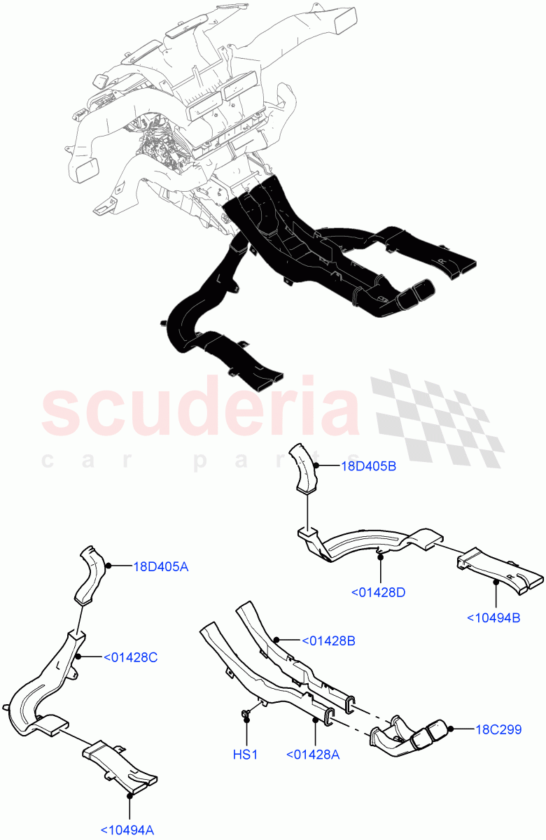 Air Vents, Louvres And Ducts(2nd Row, Internal Components)(Halewood (UK)) of Land Rover Land Rover Range Rover Evoque (2019+) [2.0 Turbo Diesel]