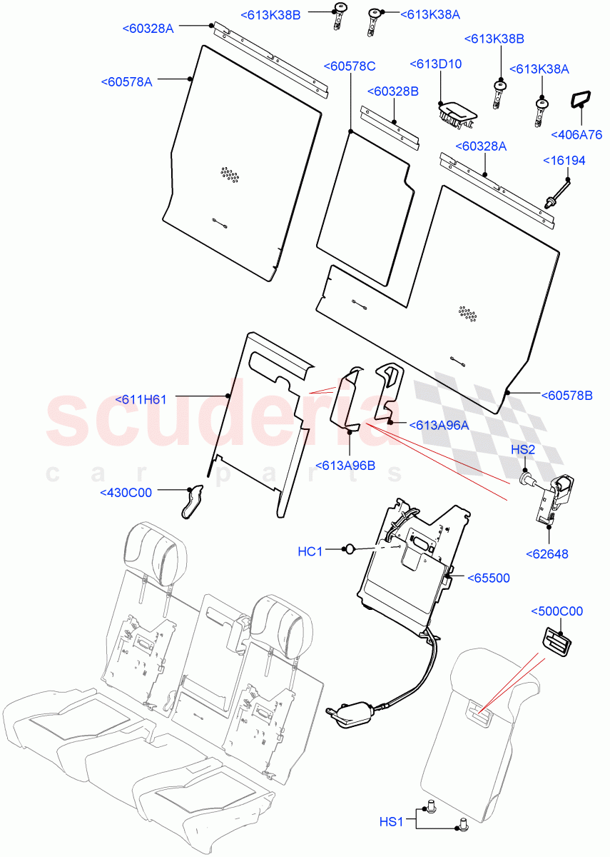 Rear Seat Back(With 60/40 Manual Fold Thru Rr Seat,With 60/40 Power Fold Thru Rr Seat) of Land Rover Land Rover Range Rover (2012-2021) [4.4 DOHC Diesel V8 DITC]