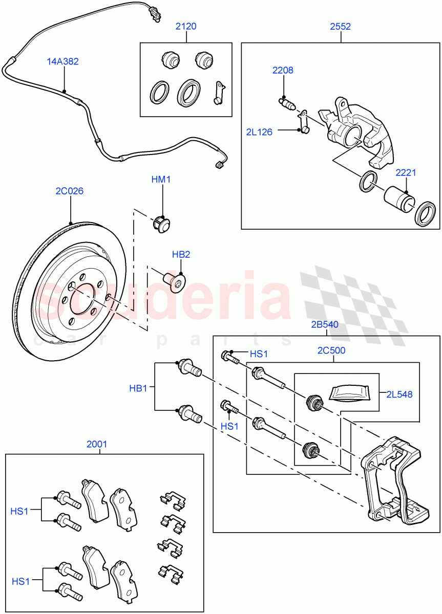 Rear Brake Discs And Calipers (With Four Corner Air Suspension) ((V) FROMDA000001) of Land Rover Land Rover Discovery 4 (2010-2016) [3.0 Diesel 24V DOHC TC]