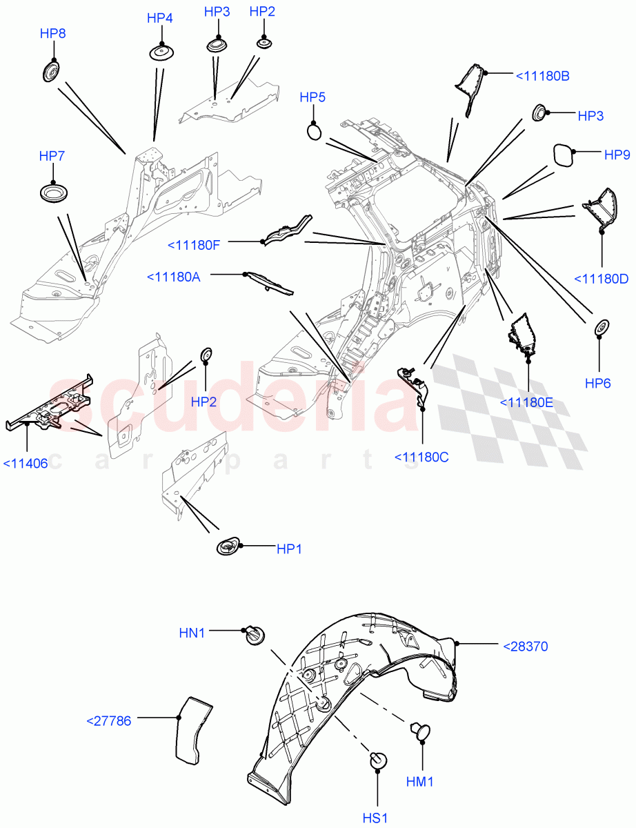 Side Panels - Inner(Wheelarch, Middle - Rear, Inner - Rear) of Land Rover Land Rover Range Rover (2012-2021) [4.4 DOHC Diesel V8 DITC]