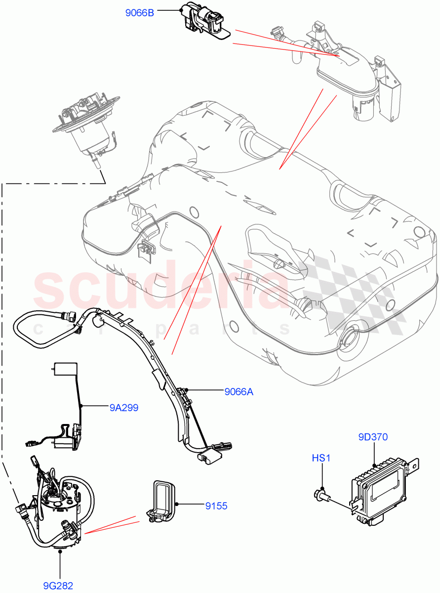 Fuel Pump And Sender Unit(2.0L 16V TIVCT T/C Gen2 Petrol,Halewood (UK),2.0L 16V TIVCT T/C 240PS Petrol) of Land Rover Land Rover Range Rover Evoque (2012-2018) [2.0 Turbo Petrol GTDI]