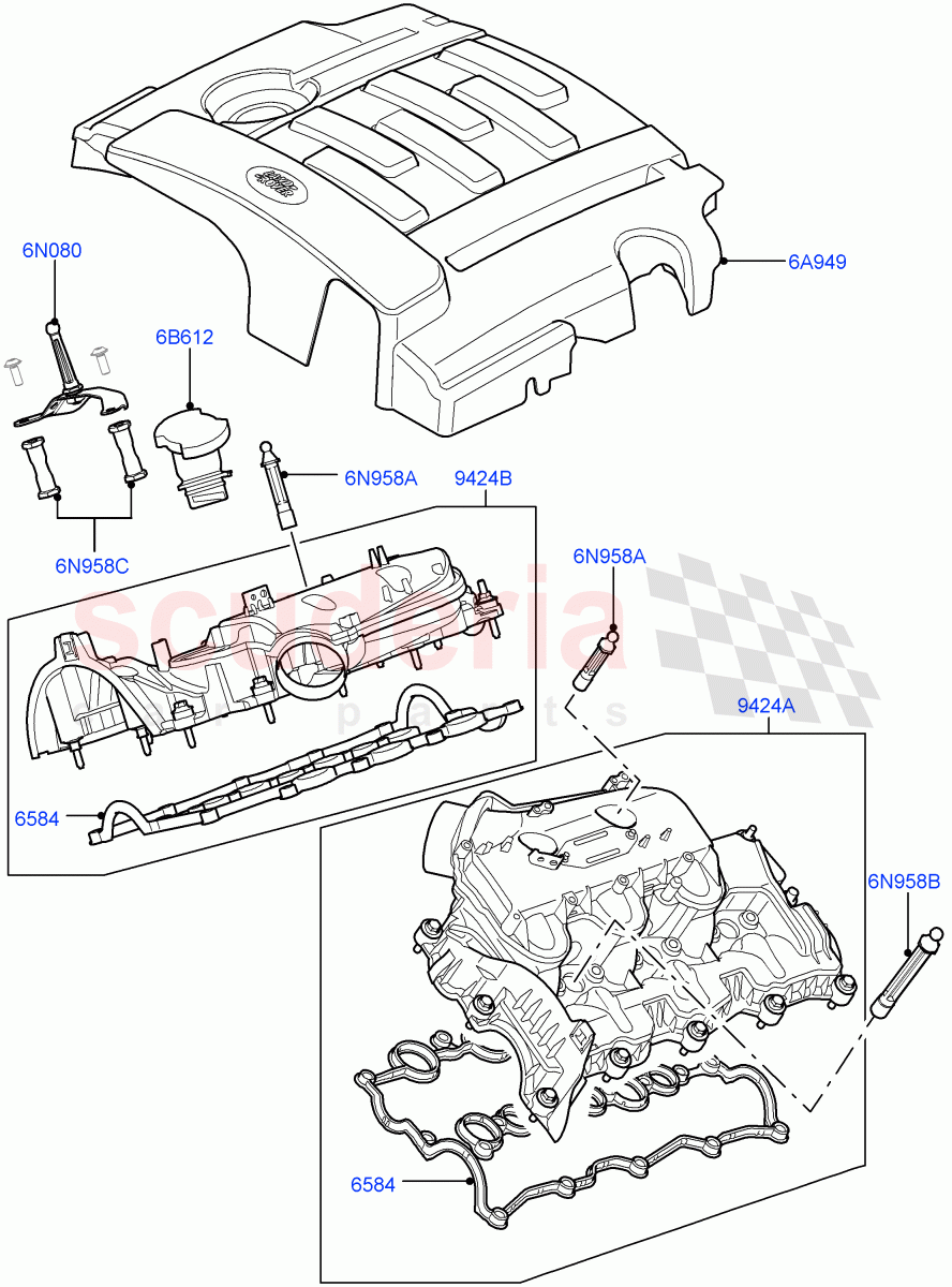 Inlet Manifold (3.0 V6 Diesel) ((V) FROMAA000001) of Land Rover Land Rover Range Rover Sport (2010-2013) [3.0 Diesel 24V DOHC TC]