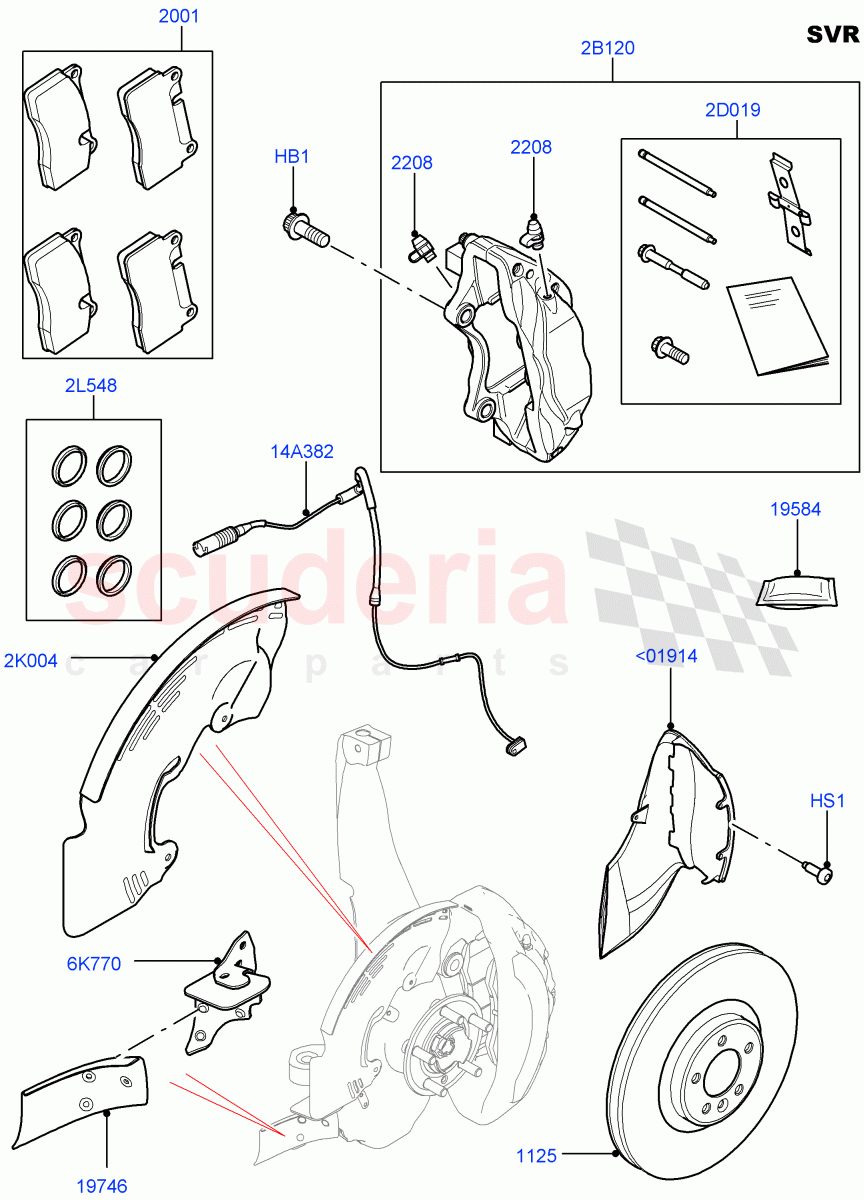 Front Brake Discs And Calipers(SVR Version,SVR)((V)FROMFA000001) of Land Rover Land Rover Range Rover Sport (2014+) [2.0 Turbo Petrol AJ200P]